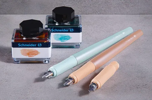 Miniatura 9 de Schneider Callissima Calligraphy - Juego de regalo de pluma estilográfica: albaricoque, 0.043 in, 0.059 in, 0.059 in, 0.071 in + paquete de 6