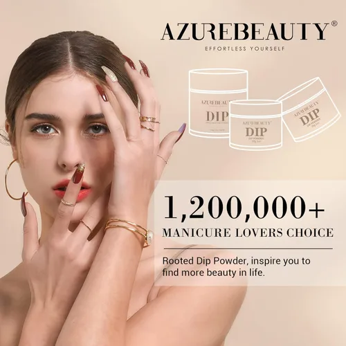 Miniatura 7 de AZUREBEAUTY Juego de uñas en polvo de inmersión, 6 colores con purpurina, rojo, verde, plateado, dorado, kit de iniciación de polvo de inmersión