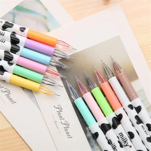 Miniatura 6 de Yansanido Paquete de 12 bolígrafos de gel con diseño de vaca Kawaii para oficina, escuela, hogar, viajes, regalo para amigos y estudiantes (12)