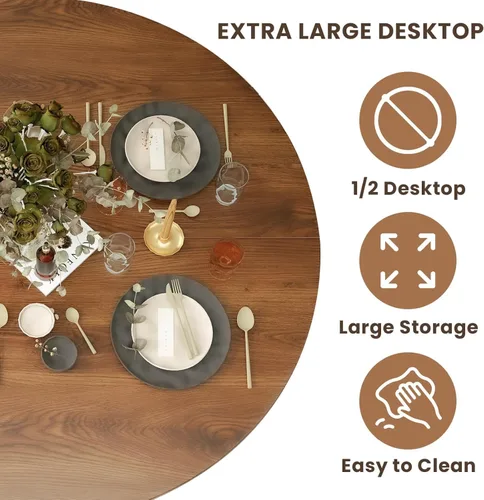 Miniatura 3 de SoarFlash Juego de mesa de cocina y sillas para 4, juego de mesa de comedor de 47 pulgadas para 4 personas con sillas tapizadas de terciopelo, juego