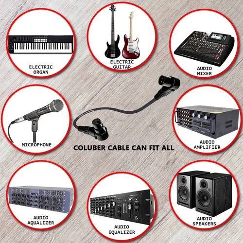 Miniatura 3 de Cable XLR equilibrado de ángulo recto macho a hembra en ángulo recto – 0.5 pies (6 pulgadas) rojo – Pro 3 pines conector de micrófono de 90 grados