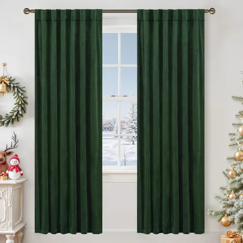 Miniatura 24 de LAMIT - Paneles de terciopelo beige para sala de estar de 72 pulgadas de largo, elegantes cortinas aisladas térmicamente e insonorizadas