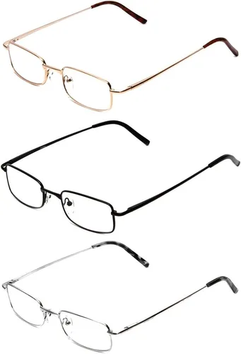 Miniatura 9 de Calabria 753XL - Gafas de lectura extra anchas y grandes con bisagra de resorte de metal, color negro+0.50