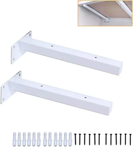 Soporte de estante oculto de tubo cuadrado en T colgante, soportes de estante de acero flotante, soportes de soporte de pañuelos de garaje para