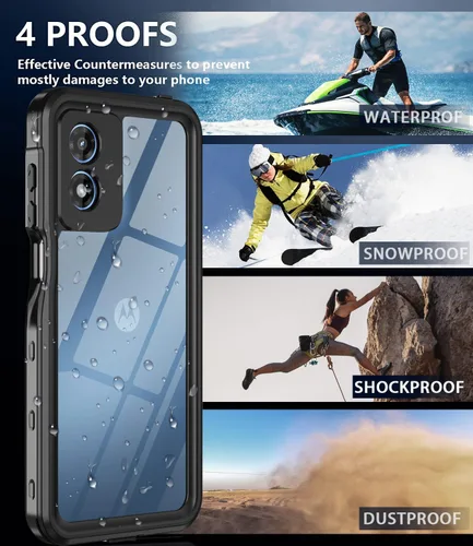 Miniatura 7 de Funda impermeable para Motorola Moto G Play 2024 con protector de pantalla integrado, cuerpo completo bajo el agua, a prueba de polvo, a prueba