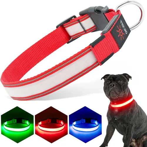 Miniatura 6 de Collares de perro con luz, collar de perro con luces LED, recargable, impermeable, collar iluminado totalmente ajustable, collar de perro oscuro