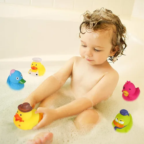 Miniatura 5 de Arttyma Patos de Goma a Granel, Surtido de Patitos para Flotadores de Jeep Pato para Baño Juguetes de Baño Favores de Fiesta (Paquete de 30)