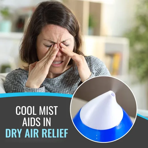 Miniatura 2 de Habitat Humidificador ultrasónico de niebla fría con tanque grande de 2.5 L, humidificador silencioso con luz LED para dormitorio, 24 horas