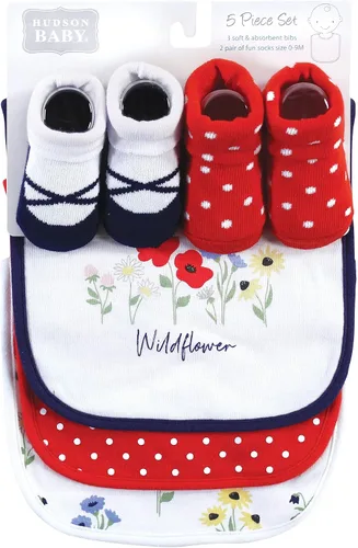 Miniatura 38 de Hudson Baby Conjunto de babero y calcetines unisex de algodón para bebé