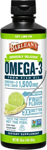 Miniatura 10 de Barlean's Suplemento líquido de aceite de pescado Omega 3 para hombres y mujeres, 1080 mg de ácido graso EPA y DHA, promueve la salud del cerebro