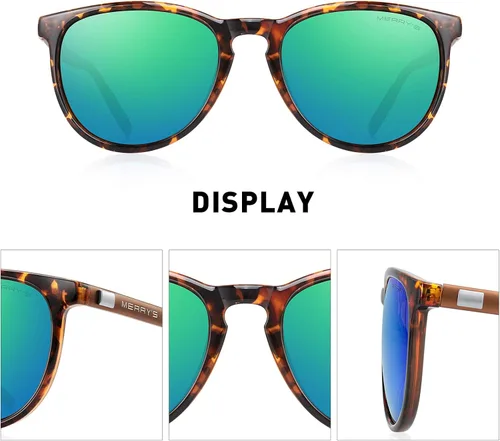 Miniatura 3 de MERRYS Polarized Sunglasses for Women Men Vintage Retro Classic Round Frame Aluminum Legs S8288