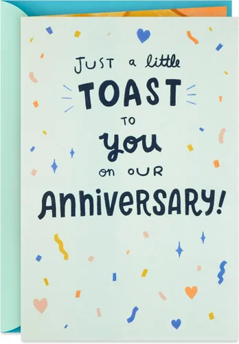 Tarjeta de aniversario Hallmark para marido, esposa, novio, novia (toast to you)