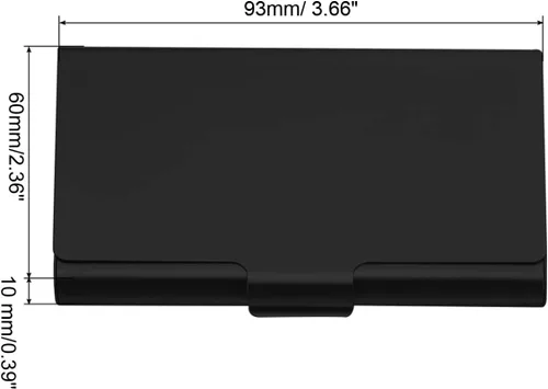 Miniatura 2 de PATIKIL Titular de la tarjeta de visita, caja de la tarjeta de metal de aluminio titular profesional de la tarjeta de bolsillo para la tarjeta