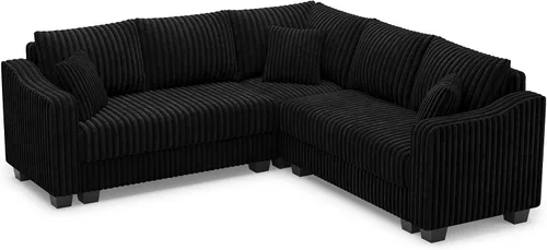 Miniatura 9 de Belffin - Sofá seccional convertible con chaise, sofá seccional en forma de L, sofá reversible de esquina tapizado para sala de estar, de corduroy