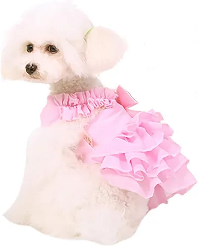 Miniatura 57 de Moda Vestido de Princesa de Chifón para Perro Dulce Cachorro para Perro EXTRAL Pequeño y Perro Pequeño Rosa M