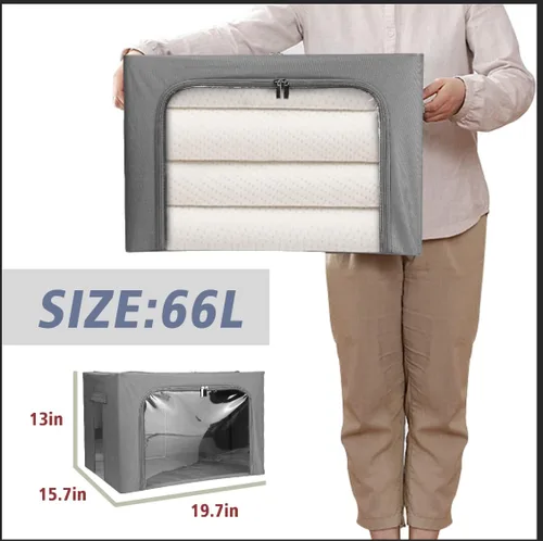 Miniatura 2 de Caja de almacenamiento apilable de ropa para accesorios de ropa, contenedores de almacenamiento con marco de acero para regalo de juguetes, juego
