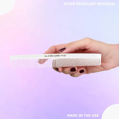 Miniatura 8 de Allegro Combs Peines de corte para peluqueros 420, peine para barba, bigote, para hombres, mujeres, niños pequeños, trenzados, separación del Blanco