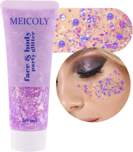 Miniatura 25 de MEICOLY Purpurina corporal roja, blanca y azul, accesorios del 4 de julio, purpurina para el cabello para niños, atuendos del 4 de julio