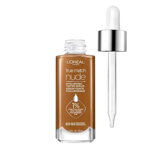 Miniatura 12 de L'Oreal Paris True Match Nude Hyaluronic Tinted Serum Foundation con 1% de ácido hialurónico, mediano 4-5, 1 onza líquida Medium 36-38