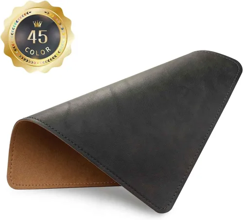 Miniatura 42 de Alfombrilla de mouse de cuero con borde cosido, base de microfibra con antideslizante impermeable, alfombrilla de mouse para computadoras, laptop, 8