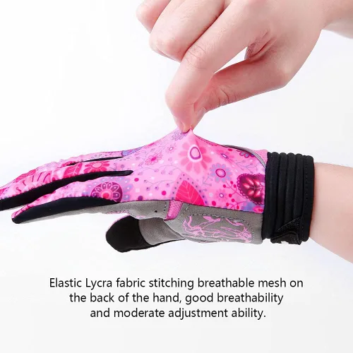 Miniatura 5 de DuShow Guantes de ciclismo para mujer, guantes de ciclismo de montaña para mujer, guantes acolchados de gel para pantalla táctil, guantes