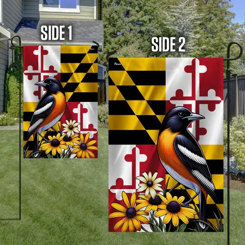 Miniatura 5 de FLAGWIX Bandera Americana - Bandera del Estado de Maryland con Oriole de Baltimore y Flor de Ojo Negro, Bandera Premium de Poliéster Decorativa