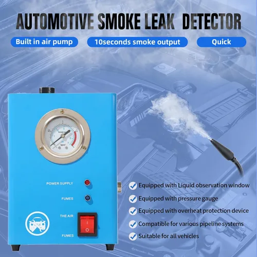 Miniatura 2 de Detector de fugas de humo automotriz, máquina de humo con medidor de presión de bomba de aire integrado, detector de fugas de humo de 12 V CC