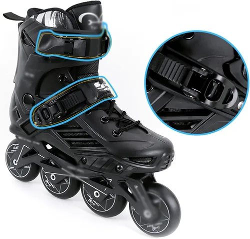 Miniatura 3 de Patines profesionales en línea para adultos, zapatos de patinaje de velocidad negro para deportes al aire libre, mujeres y hombres, zapatos de 4