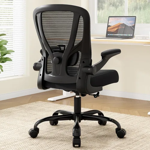 Miniatura 9 de Silla de oficina ergonómica de escritorio, silla de computadora de malla, silla de trabajo transpirable con ruedas, soporte lumbar ajustable, sillas