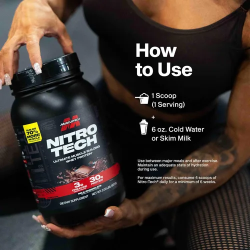 Miniatura 7 de Muscletech Proteína de suero en polvo (Galletas y Crema, 4 libras) - Fórmula Nitro-Tech Ultimate para construcción muscular con aislado de proteína