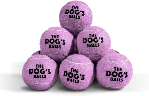 Miniatura 21 de The Dog's Balls Pelotas de tenis para perros para perros, color azul, paquete de 12 pelotas de fieltro no abrasivas, núcleo de goma resistente