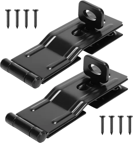 Miniatura 7 de HILLMASTER Cerrojos de seguridad con grapas giratorias, pestillo de puerta de puerta de 4-1/2 pulgadas con perilla giratoria, cerradura de cierre
