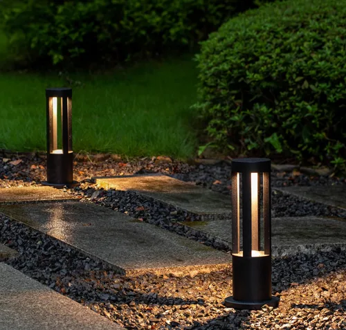 Miniatura 2 de Gardenised Luces LED redondas de 15.75 pulgadas para camino, iluminación decorativa duradera de aluminio con cable para pasillos, jardines