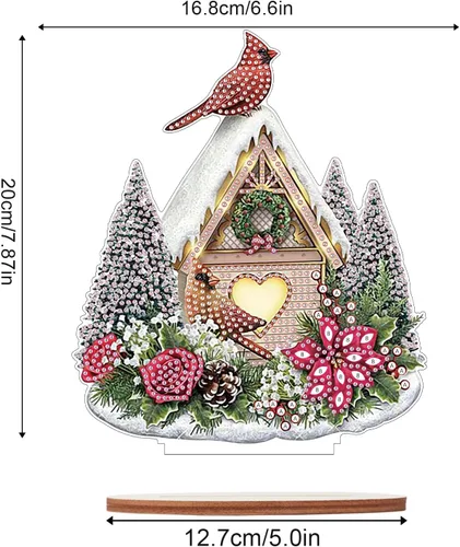 Miniatura 2 de MVVMTOP Pintura de Arte de Diamante Decoración de Mesa, DIY Nido de Pájaro de Navidad 5D Forma Especial Diamante Artificial Decoraciones de Navidad