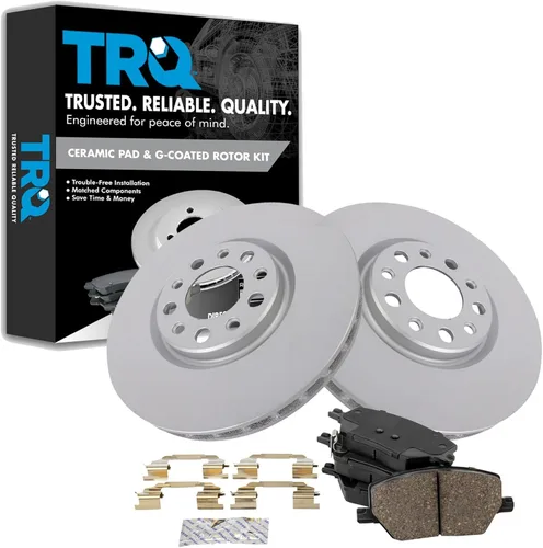 Miniatura 111 de TRQ Juego de pastillas de freno delantero y rotores con revestimiento de cerámica compatible con Jeep Compass Patriot 2017