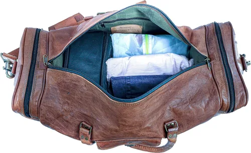 Miniatura 2 de KPL Bolsa viajera de piel vintage de 21 pulgadas, para deportes, oferta de fin de semana