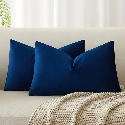 Miniatura 125 de Juspurbet - Juego de 2 fundas decorativas de terciopelo para cojines, fundas suaves para sofá, cama o sillón con cremallera oculta, para sala