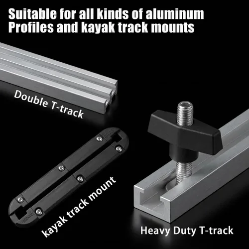 Miniatura 2 de 9001 1/4"-20 Threaded Centered Kayak Knob Nuts Hardware, Kayak Rail Track Screws Track Nuts, Stainless Steel Kayak Screws, Outdoor Parts Tool Rails