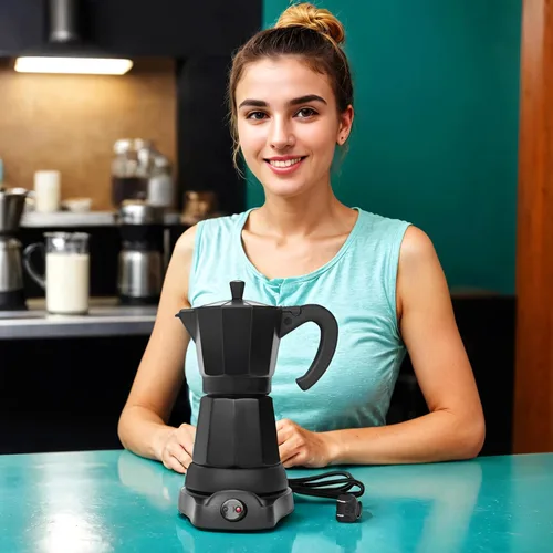 Miniatura 5 de LAOION Cafetera Espresso Maker, Máquina de Café Portátil de 6 Tazas, Cafeteras Eléctricas Modernas Portátiles de 300ml, Olla de Moka Eléctrica