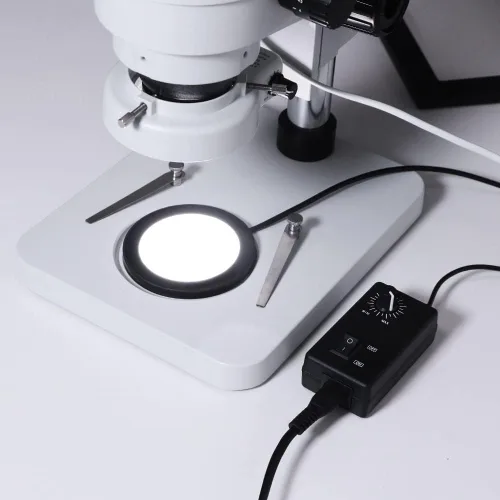 Miniatura 4 de Kit de accesorios para microscopio Anillo ajustable Fuente de luz inferior LED Microscopio Retroiluminación Lámpara iluminadora para industria