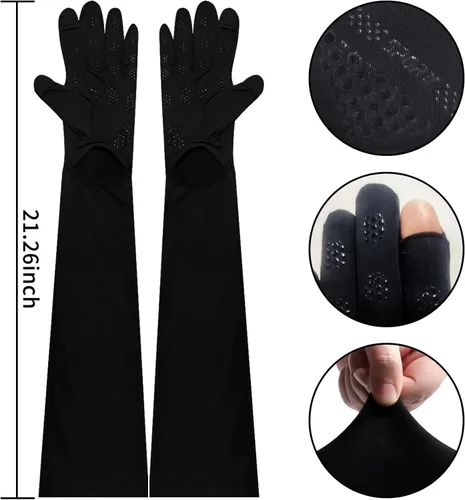 Miniatura 6 de Guantes de ciclismo de conducción para mujer, mangas de brazo para cubrir los brazos, guantes UV para protección solar, golf, mangas de jardín