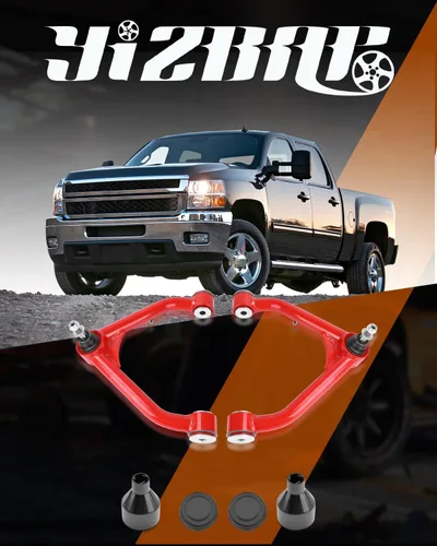 Miniatura 7 de 2-4" 2 piezas Brazos de control superiores delanteros para Silverado 1500 Sierra 1500 1999-2006 con casquillos PU Brazo de control tubular ajustable