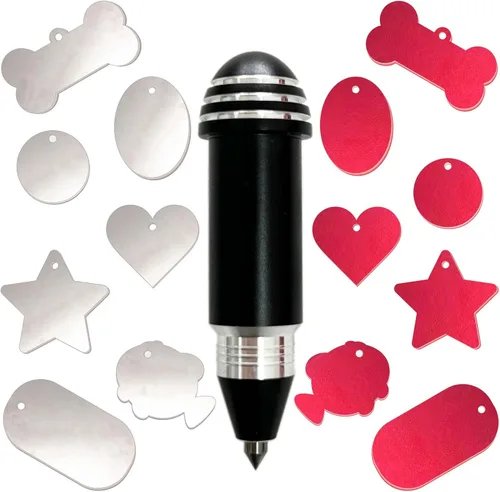Herramienta de punta de grabado para Cricut Joy/Joy Xtra, con 2 colores y 7 bonitas etiquetas en blanco, forma de hueso de perro, corazón, círculo,