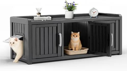 Miniatura 15 de ROJIK Gabinete de zapatos resistente al agua y a los rayos UV, banco de almacenamiento para interior y exterior con estantes ajustables