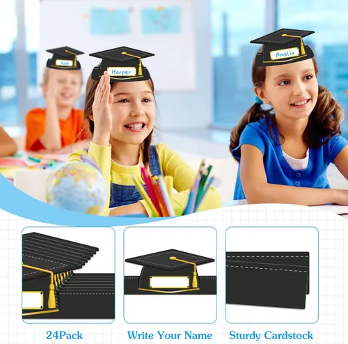 Miniatura 4 de D4DREAM 24pcs Paper Crowns Craft Kits Adjustable Paper Caps Hats for Kids Students Kindergarten Preschool Party Supplies