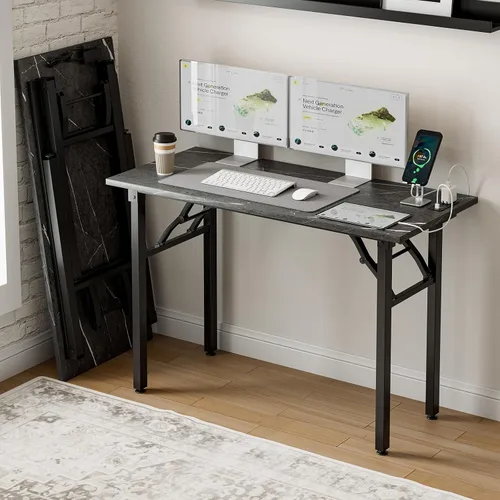 Miniatura 30 de Frylr Pequeño escritorio plegable para computadora, mesa portátil de 35.8 pulgadas para manualidades y estudio, escritorio ligero para espacios
