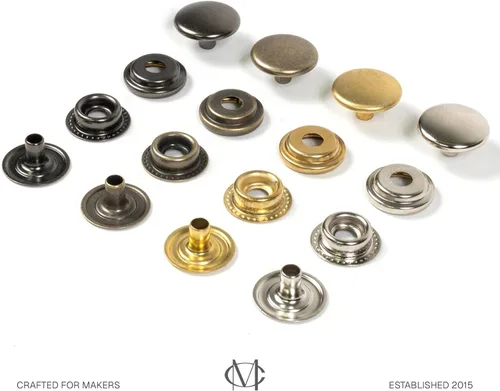 Miniatura 7 de CRAFTMEMORE 50 juegos de sujetadores a presión chapados en oro para bolsa de chaqueta, cierre de lona #201 VT47 (0.59 pulgadas)