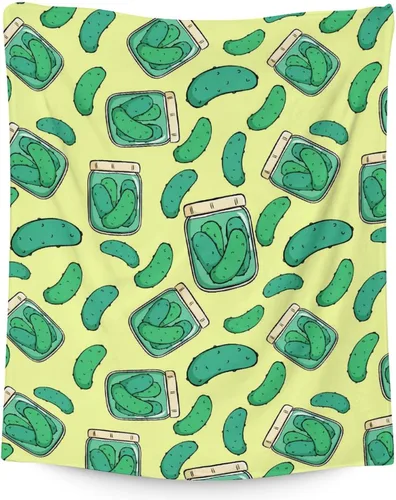 Miniatura 10 de Manta de regalo de Pickle, manta divertida de 30 x 40 pulgadas para adultos y niños, ligera, afelpada, suave, acogedora, cálida, mantas de franela