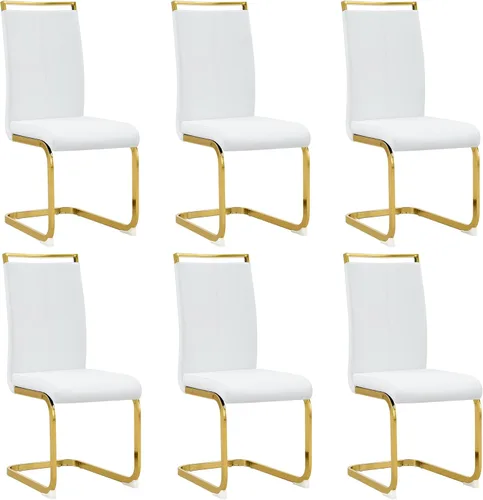 Miniatura 10 de Baysitone Juego de 6 sillas de comedor modernas, sillas laterales de comedor, sillas de cocina con asiento acolchado de piel sintética y respaldo