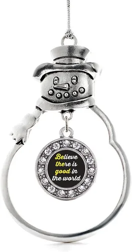 Miniatura 180 de Inspired Silver - Roller Queen - Adorno de Navidad plateado - Adorno circular para árbol de Navidad con circonita cúbica - Decoración colgante